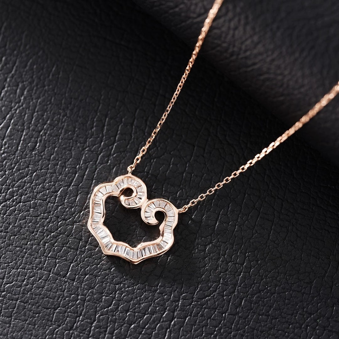 Enchanting Mini Ruyi Pendant Jewelry - White Diamond Pendant