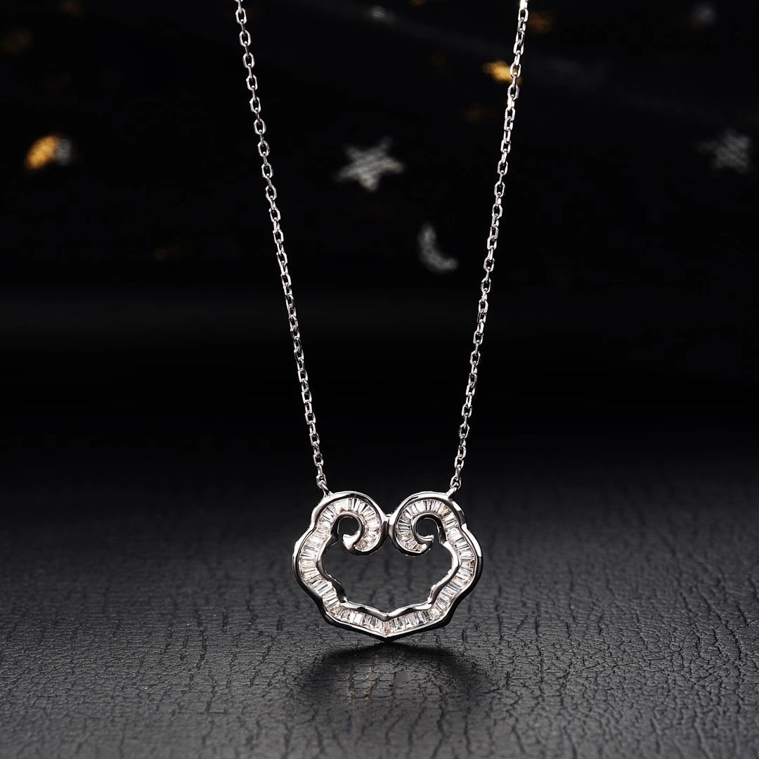 Enchanting Mini Ruyi Pendant Jewelry - White Diamond Pendant