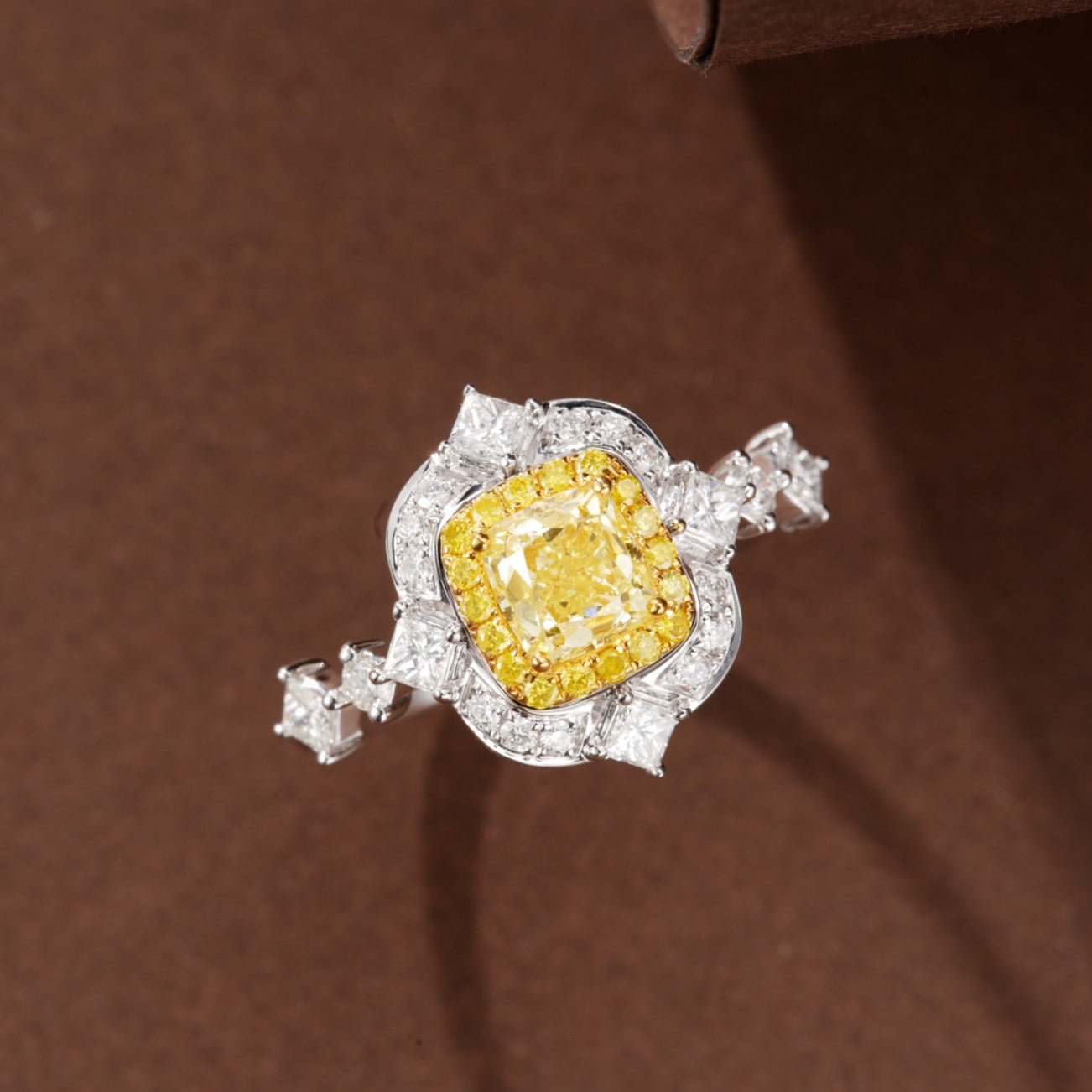 Enchanting Princess-Cut Yellow Diamond Ring | Jewelry Gem - Yellow Diamond Ring