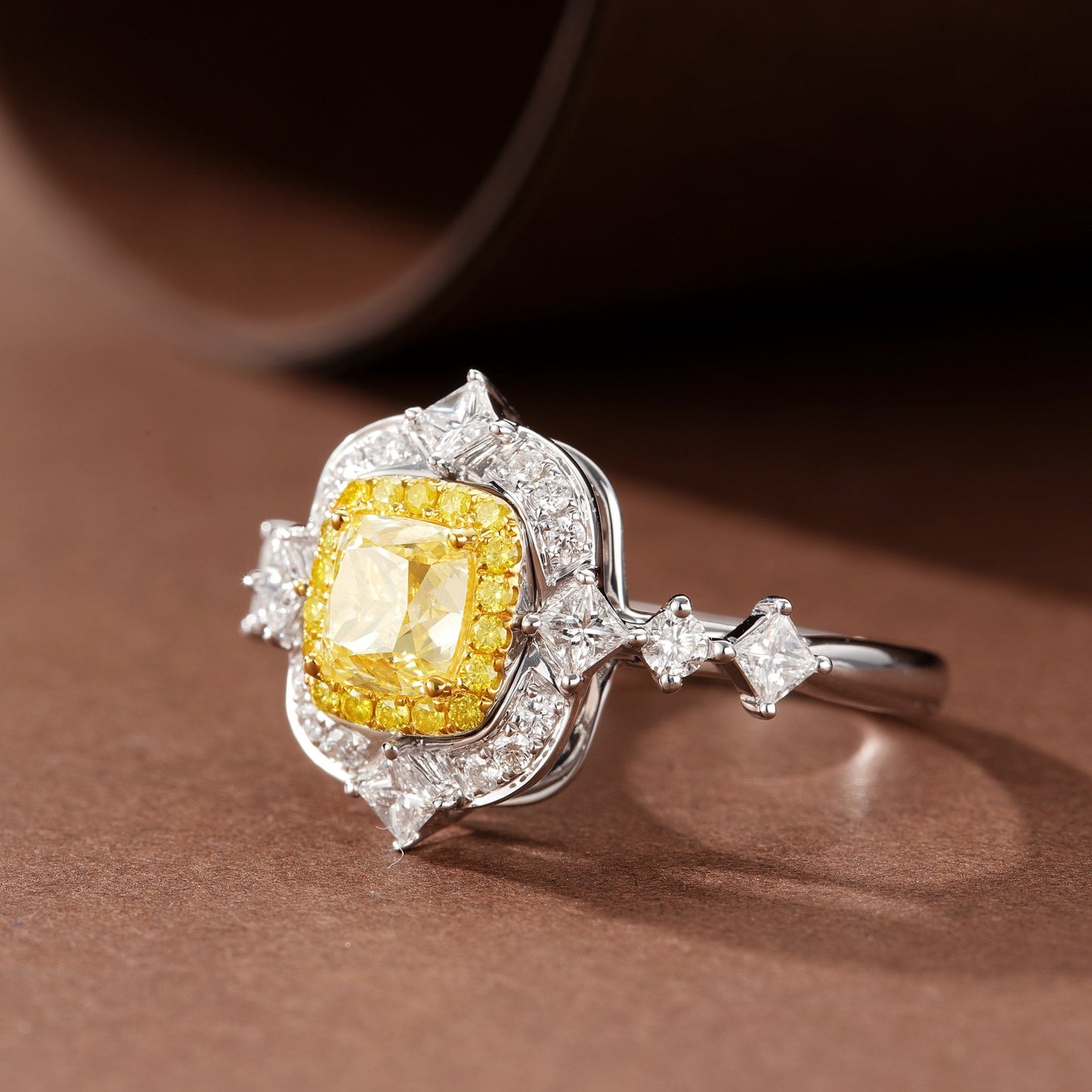 Enchanting Princess-Cut Yellow Diamond Ring | Jewelry Gem - Yellow Diamond Ring