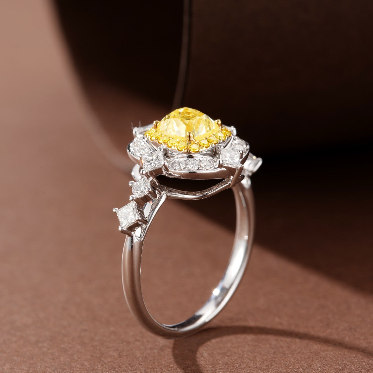 Enchanting Princess-Cut Yellow Diamond Ring | Jewelry Gem - Yellow Diamond Ring