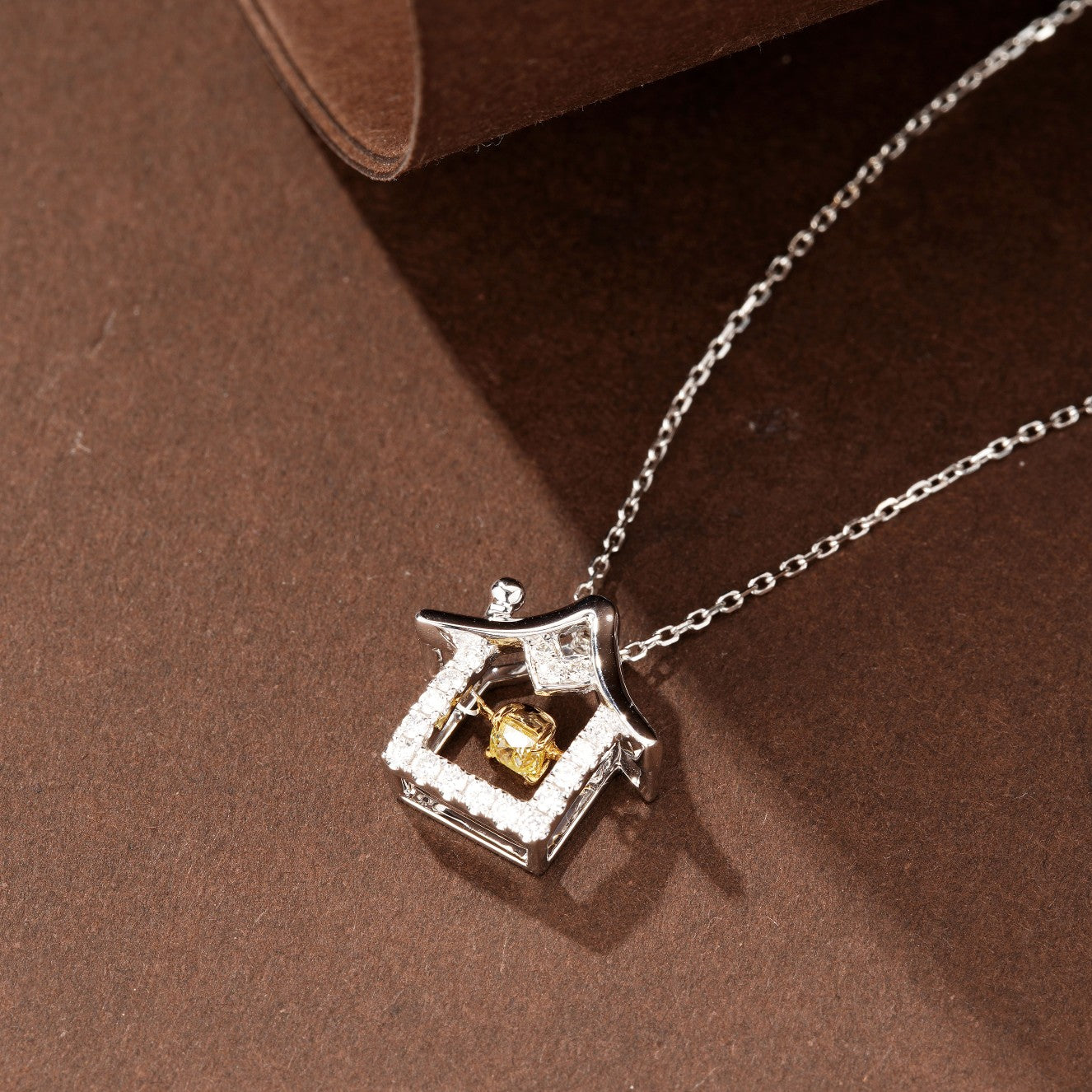 Enchanting Yellow Diamond Pendant - Unique Jewelry Piece - Yellow Diamond Pendant