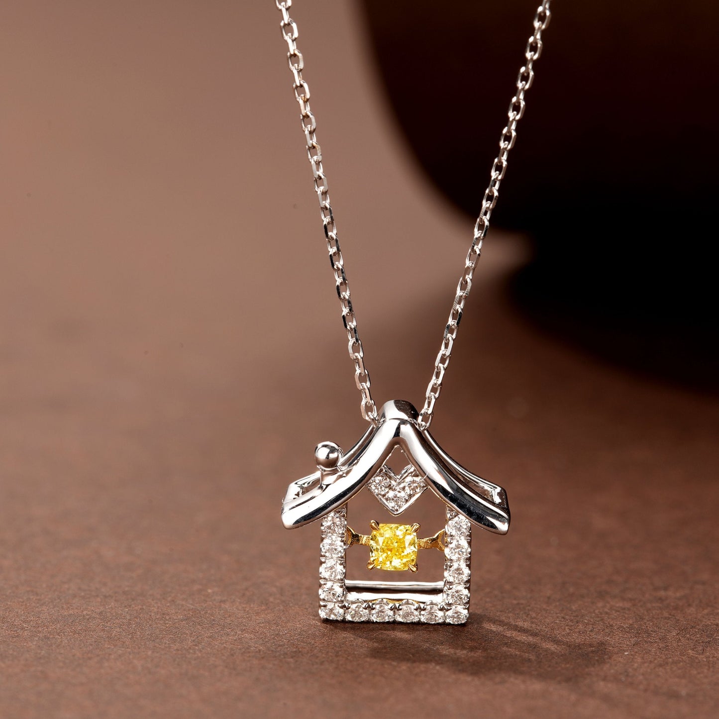 Enchanting Yellow Diamond Pendant - Unique Jewelry Piece - Yellow Diamond Pendant