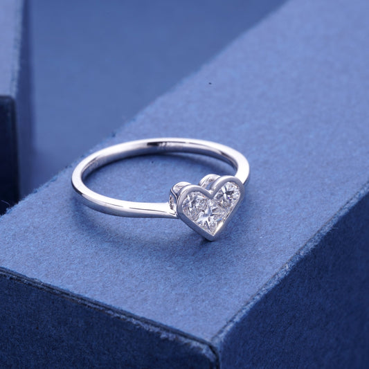 Endless Heart-Shaped Ring - Premium Jewelry Collection - White Diamond Ring