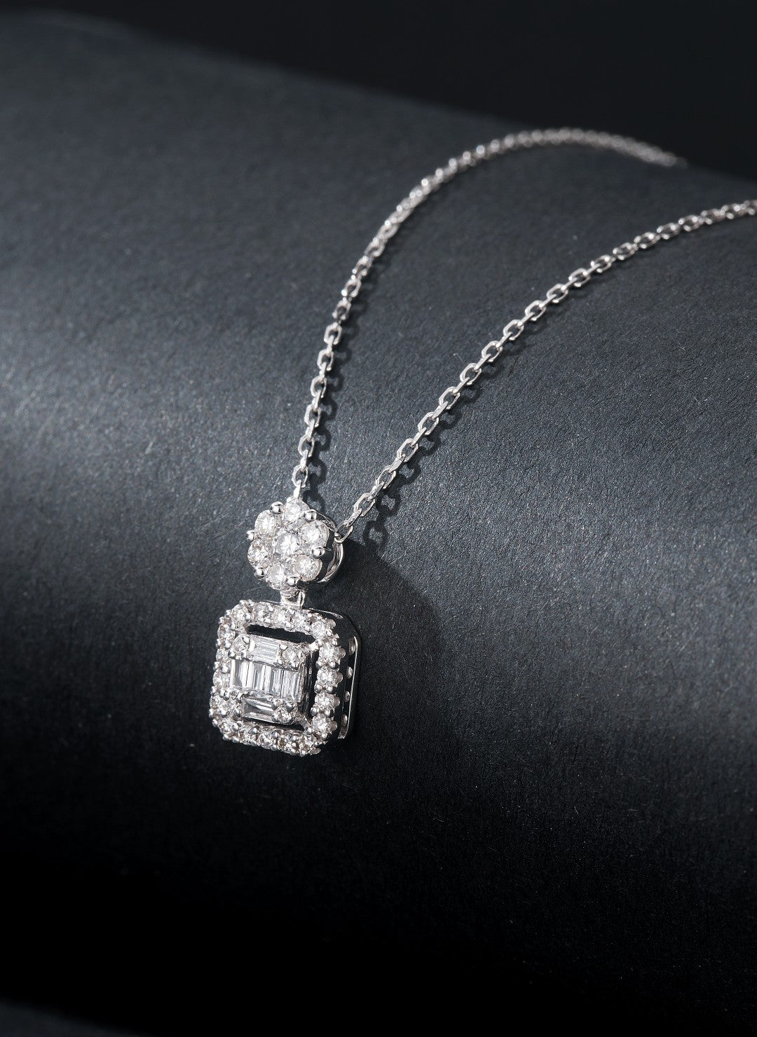 Exclusive Diamond Pendant: Six-Prong Setting with Square Shape Jewelry - White Diamond Pendant