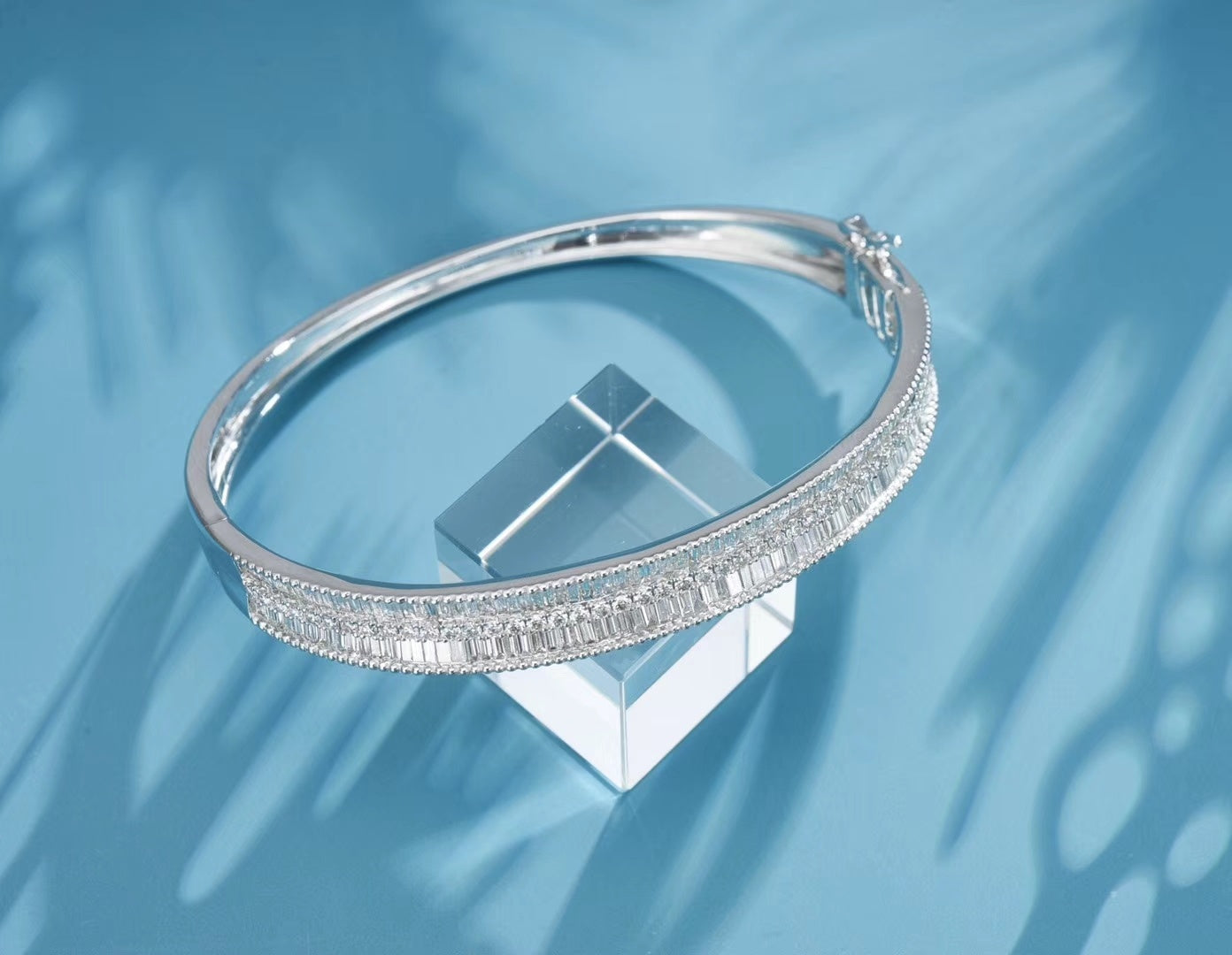 Exclusive Semi-Circle Double Row Bracelet | Premium Jewelry - White Diamond Bracelet