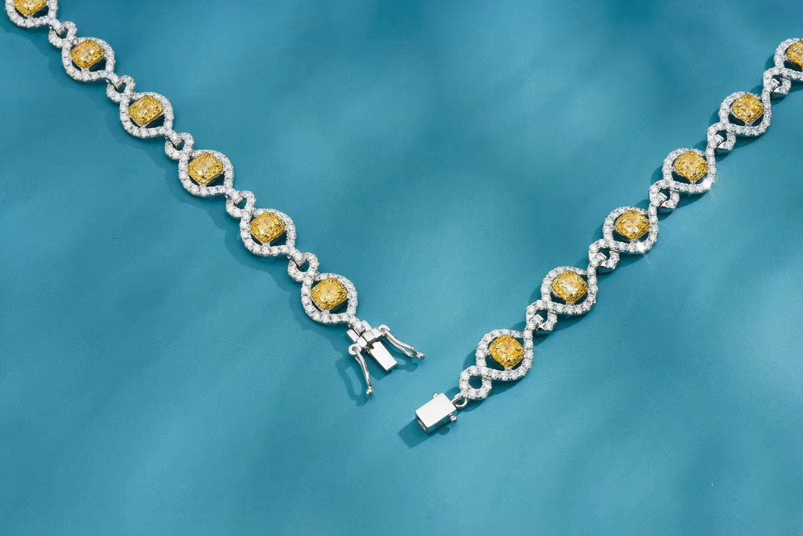 Exquisite Diamond Eight-Character Bracelet - Premium Jewelry - Yellow Diamond Bracelet