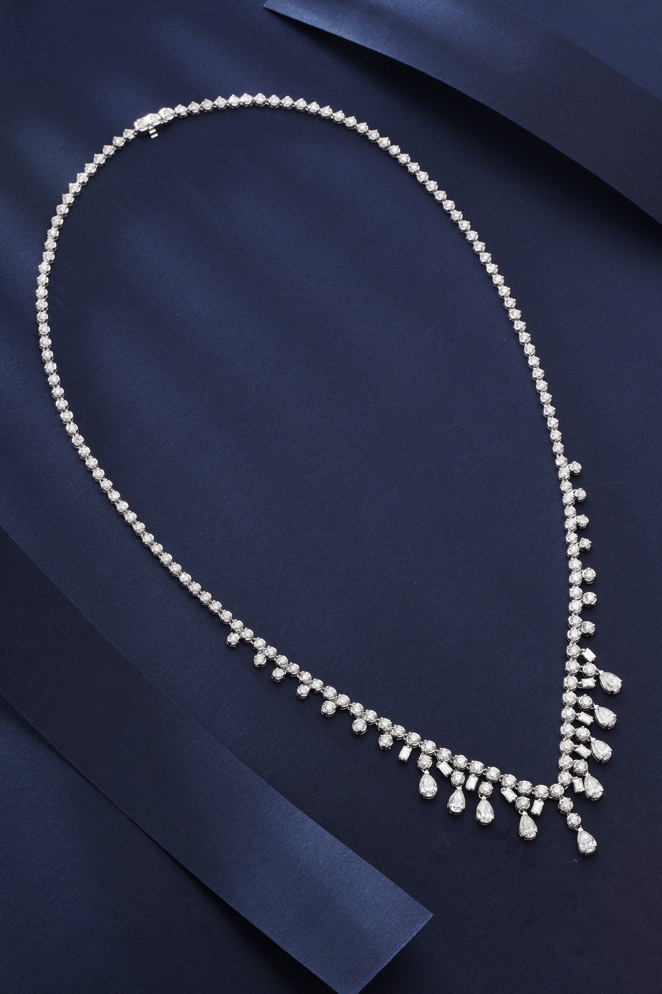 Exquisite Diamond Pendant Necklace - ’Little T’ Collection - White Diamond Necklace