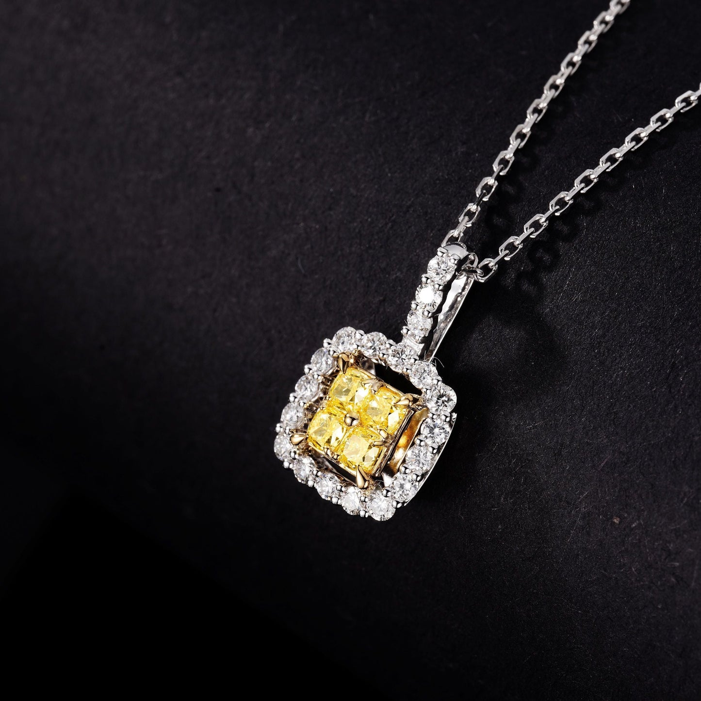 Exquisite Diamond Pendant: Sparkling Yellow Diamond Melon Shape Jewelry - Yellow Diamond Pendant