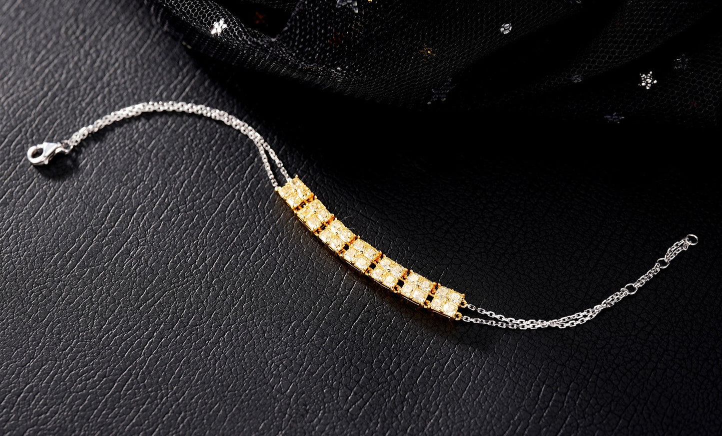 Exquisite Diamond Seven-Stone Tianzi Bracelet - Luxury Jewelry - Yellow Diamond Bracelet