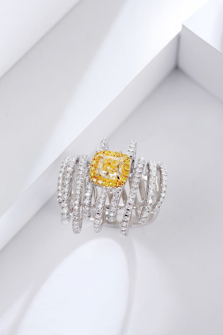 Exquisite Diamond Thread Ring - Premium Jewelry Collection - Yellow Diamond Ring