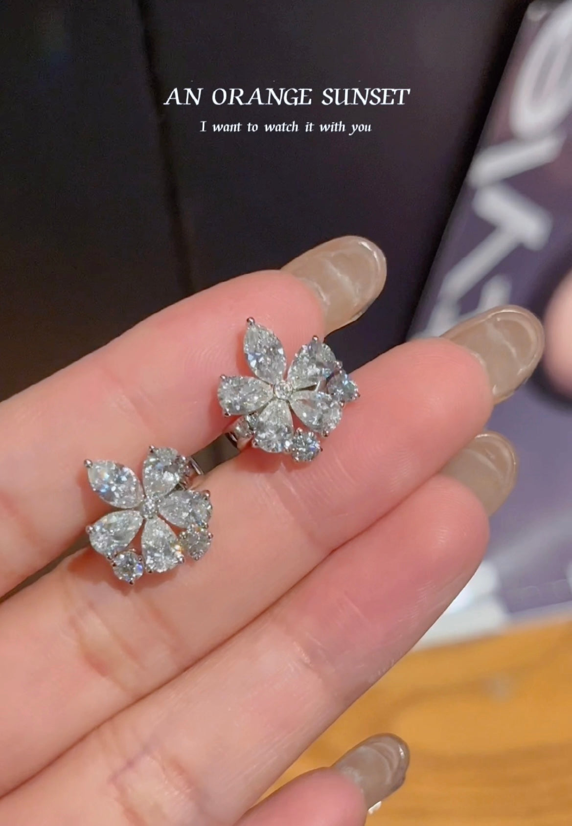 Exquisite Five-Flower Round Diamond Earrings - Luxury Jewelry - Jeweler.Jewelry