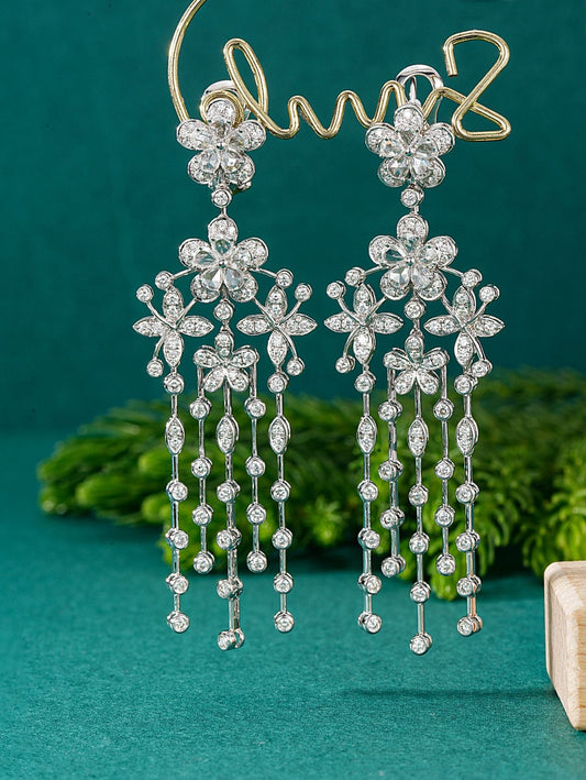 Exquisite Five-Flower Tassel Earrings - Premium Jewelry - Jeweler.Jewelry