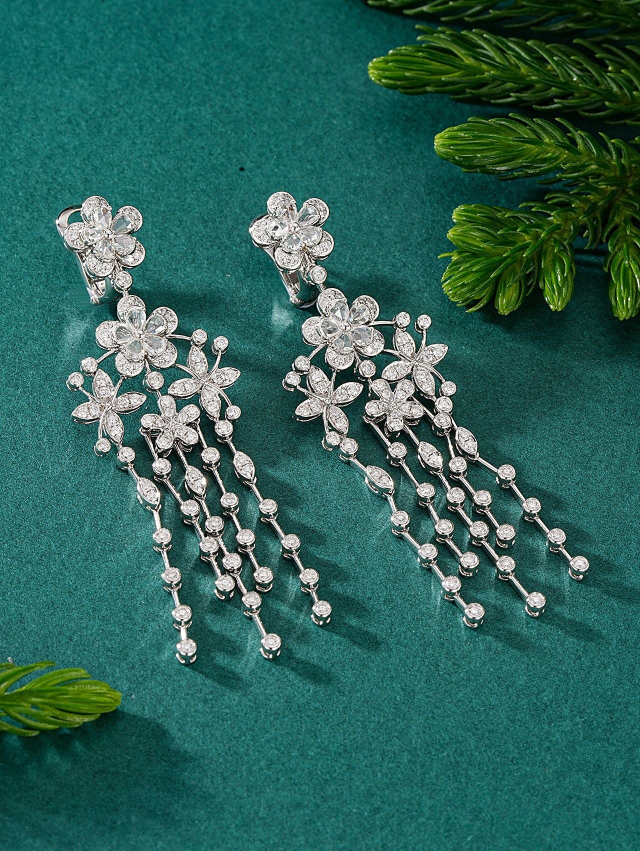 Exquisite Five-Flower Tassel Earrings - Premium Jewelry - Jeweler.Jewelry