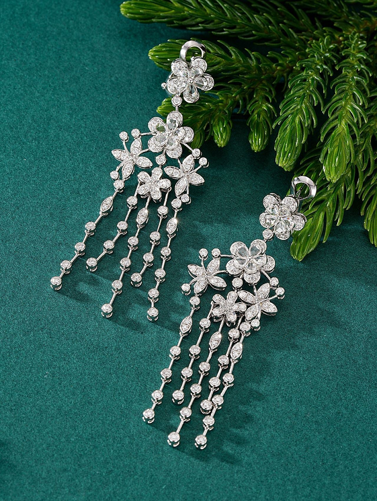 Exquisite Five-Flower Tassel Earrings - Premium Jewelry - Jeweler.Jewelry