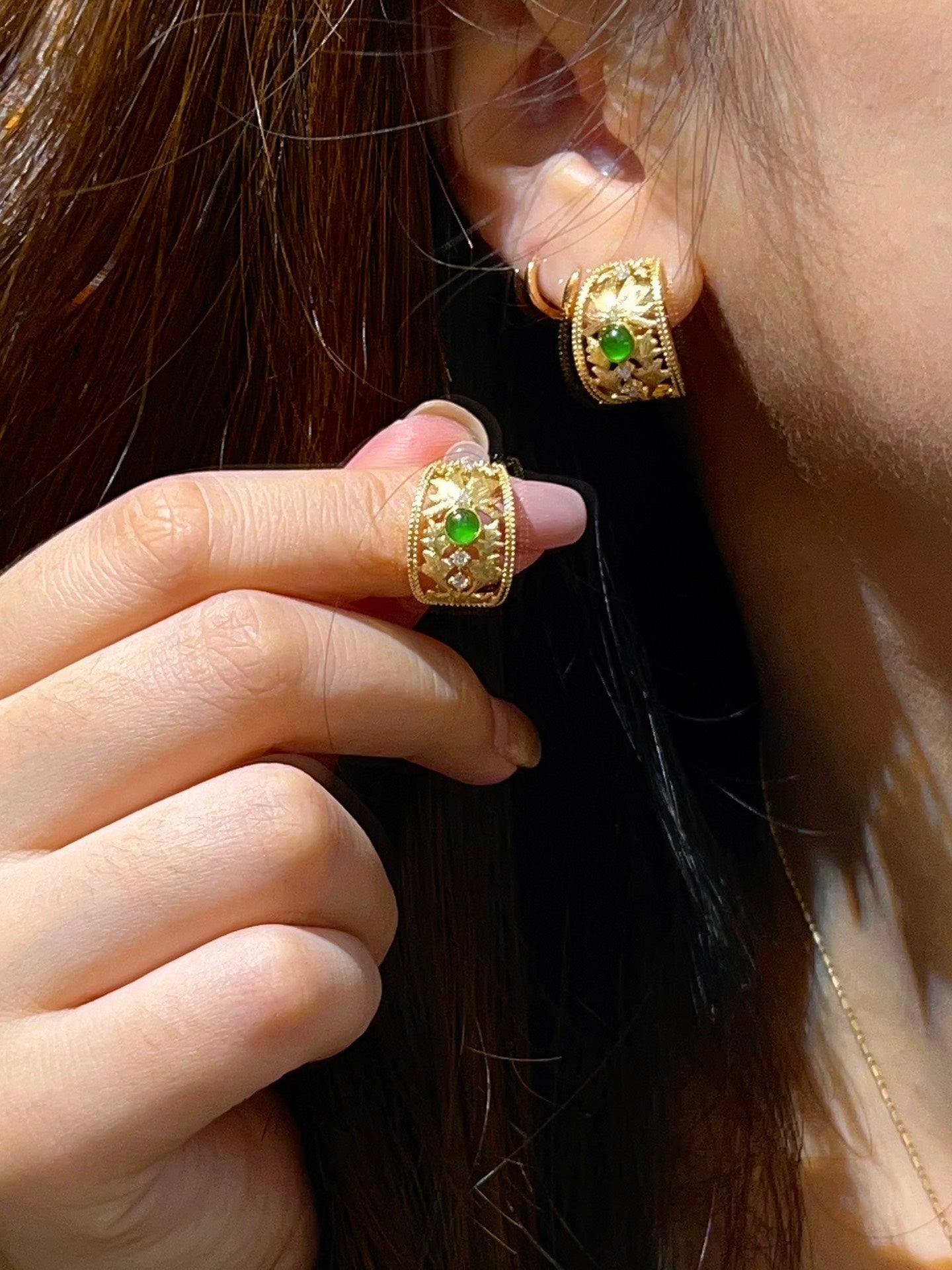 Exquisite Jade Earrings with Maple Leaf Design - A Must-Have Jewelry Piece Jeweler.Jewelry