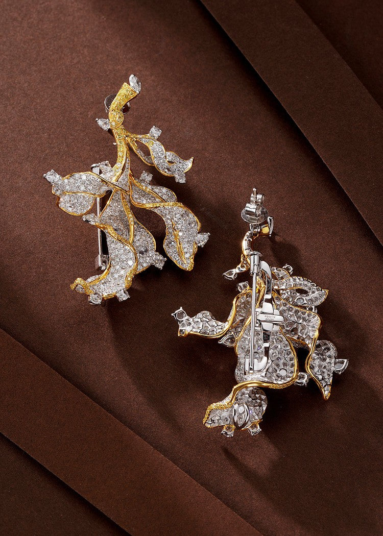 Exquisite Leaf Earrings with Diamond Accent - A Must-Have Jewelry Piece Jeweler.Jewelry