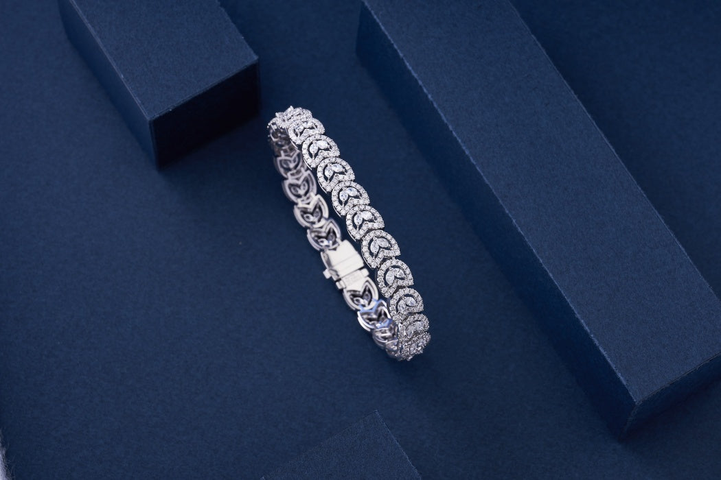 Exquisite Marquise Cat’s Eye Bracelet - Premium Jewelry - White Diamond Bracelet