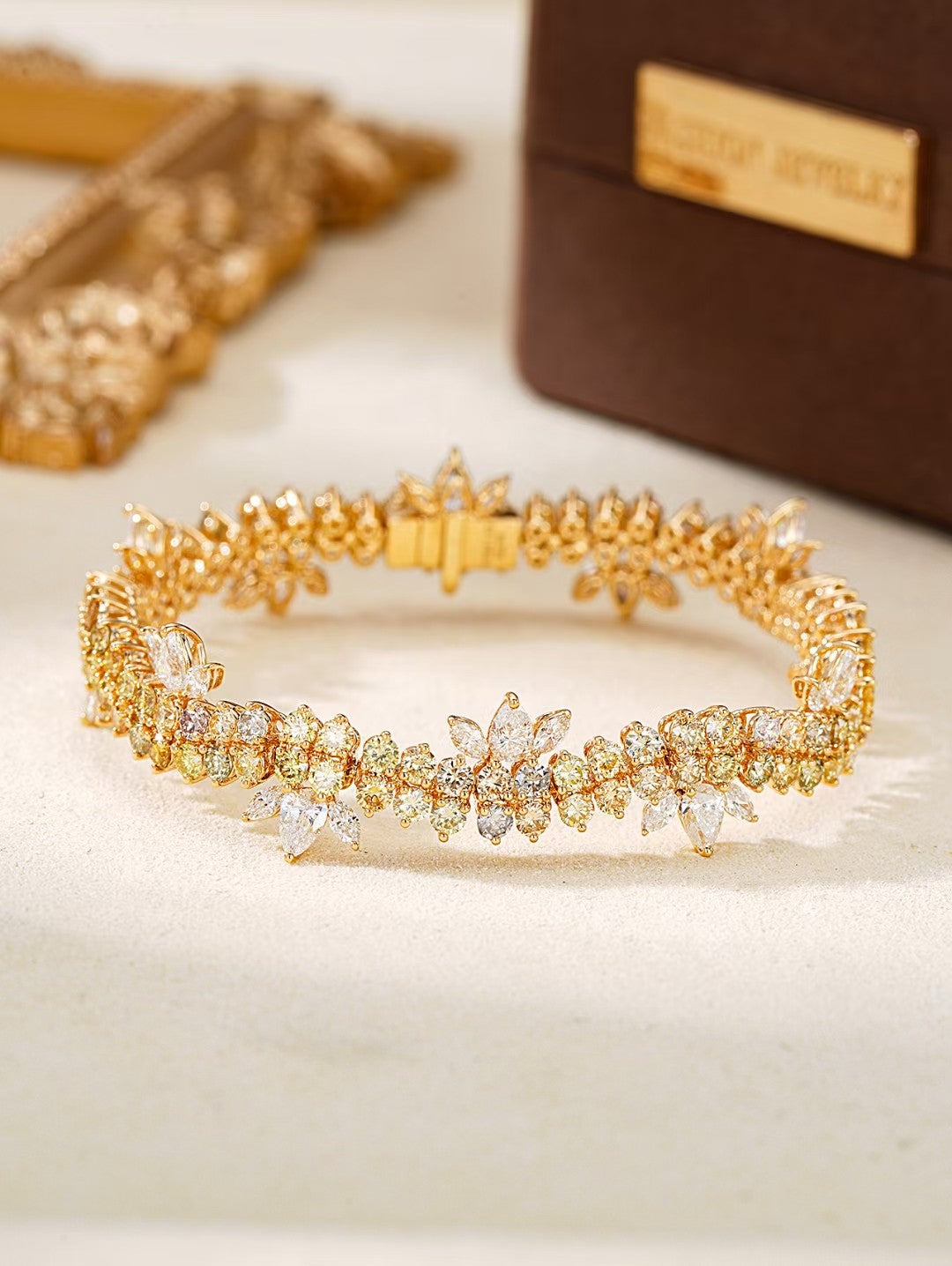 Exquisite Marquise-Cut Colorful Gemstone Bracelet - Jewelry Treasure - Colored Diamond Bracelet