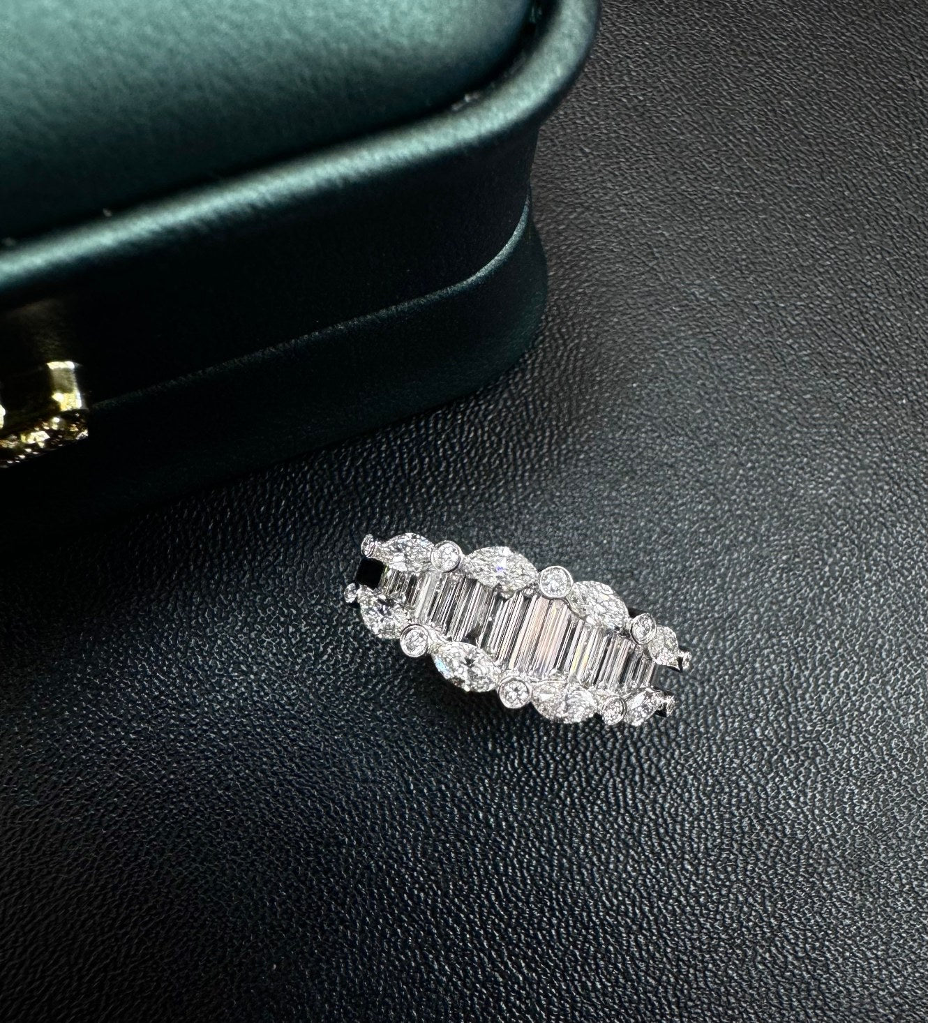 Exquisite Marquise-Cut Diamond T Ring - Jewelry Treasure - White Diamond Ring