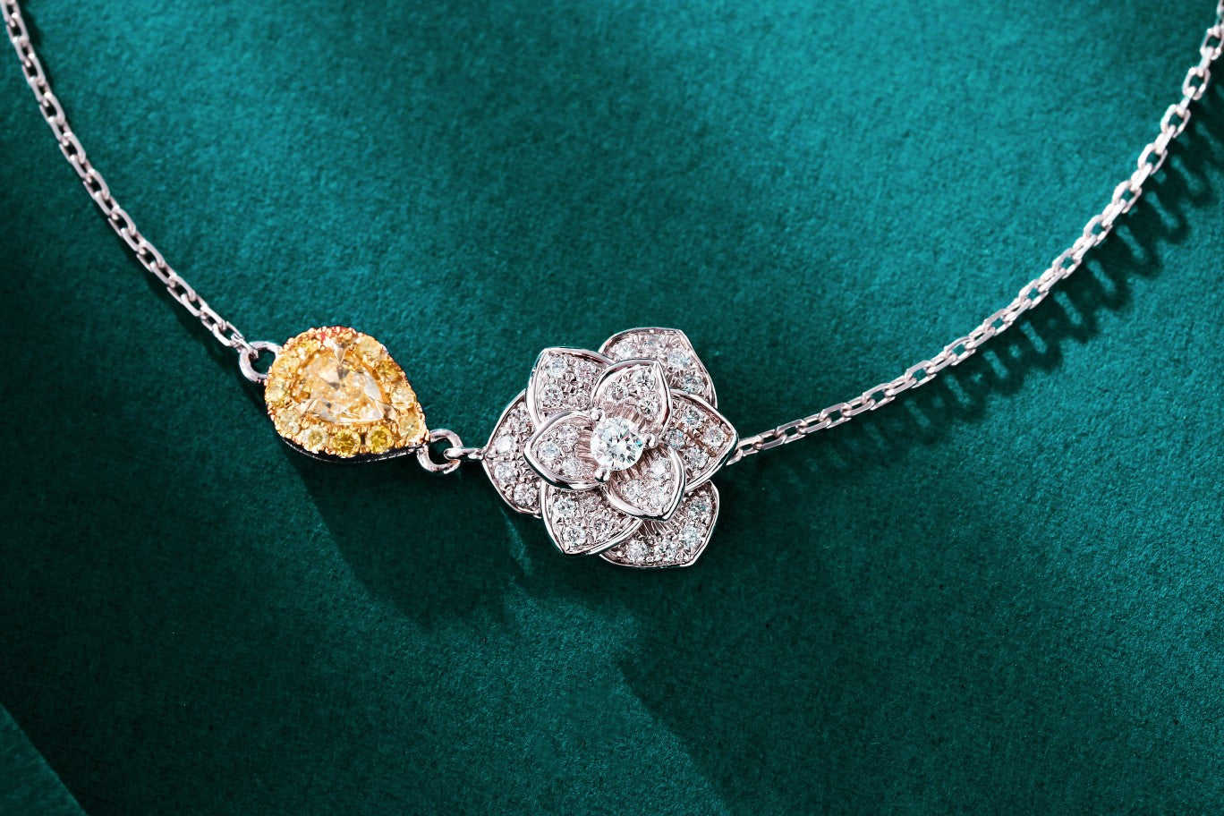 Exquisite Marquise-Cut Yellow Diamond Drop Bracelet - Fine Jewelry - Yellow Diamond Set System