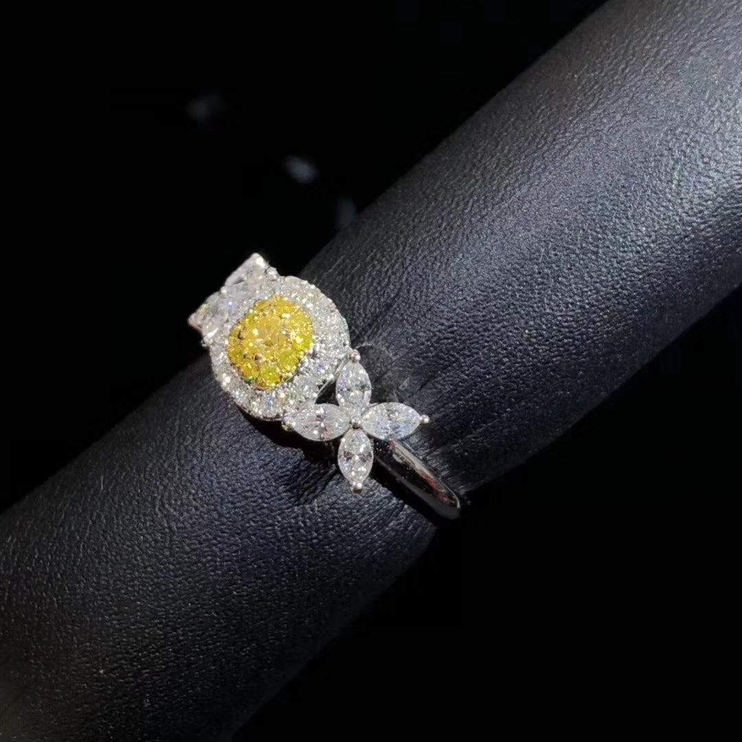 Exquisite Marquise-Cut Yellow Diamond Ring - Luxury Jewelry - Yellow Diamond Ring