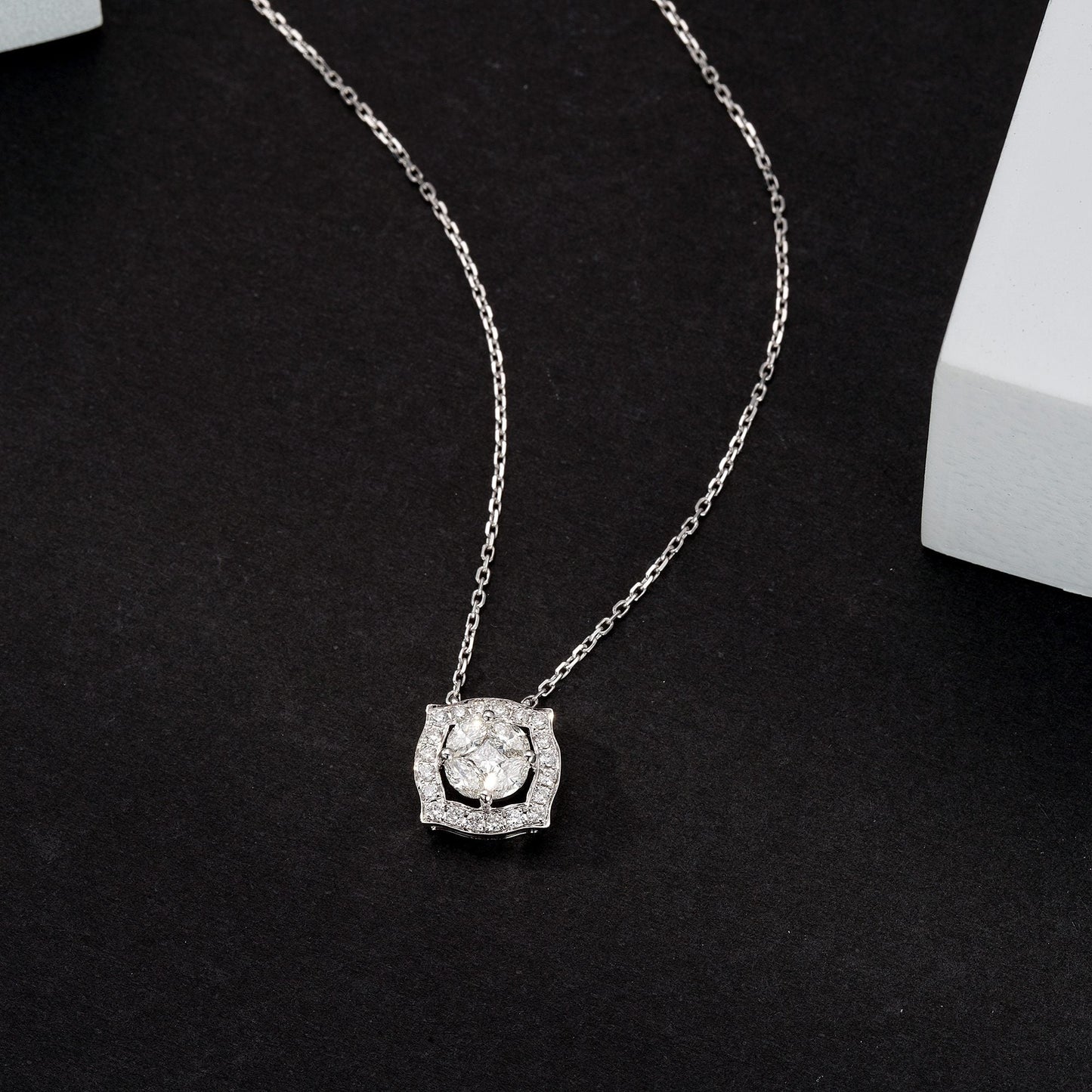 Exquisite Marquise Princess Cut Jewelry Set – A Sparkling Choice - White Diamond Pendant