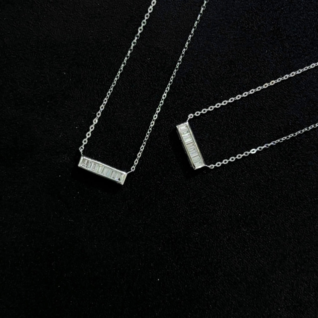 Exquisite One-Word T-Square Pendant Jewelry - White Diamond Pendant