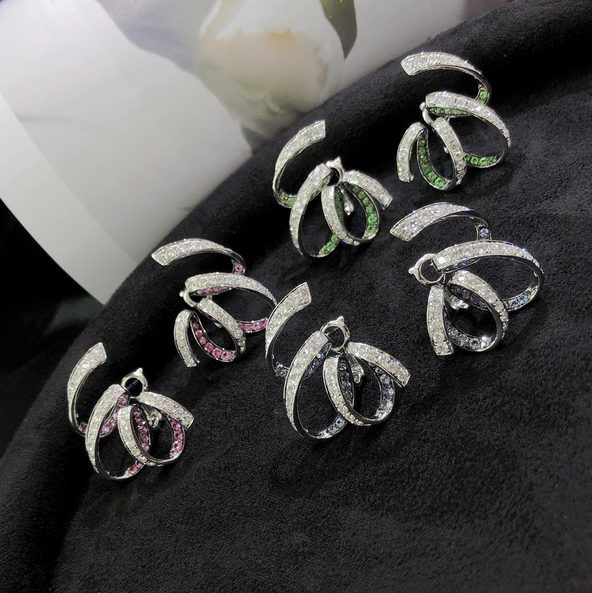 Exquisite Pink Sapphire Ribbon Earrings - Fine Jewelry Jeweler.Jewelry