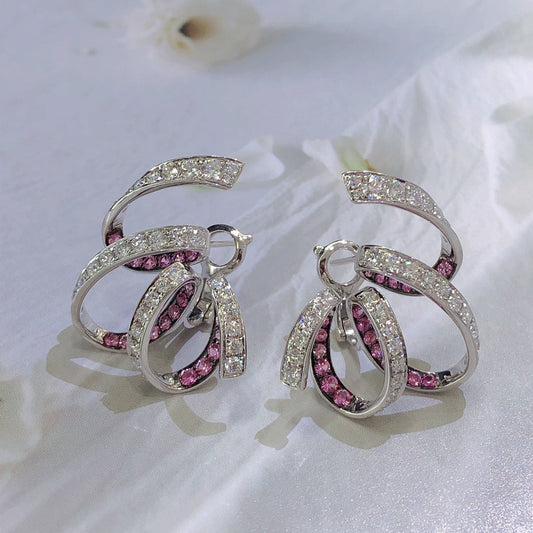 Exquisite Pink Sapphire Ribbon Earrings - Fine Jewelry Jeweler.Jewelry