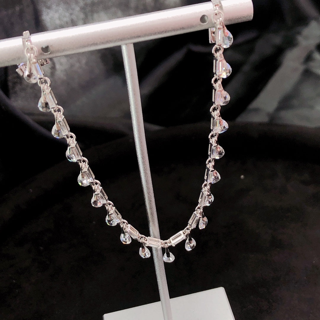 Exquisite Rose-Cut Diamond Dewdrop Bracelet - Fine Jewelry - White Diamond Bracelet