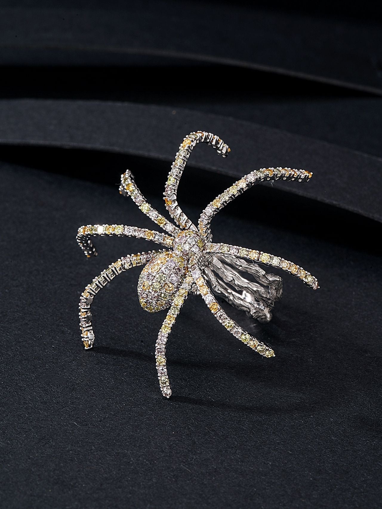 Exquisite Seven-Colored Spider Dual-Wear Ring | Unique Jewelry Piece - White Diamond Ring