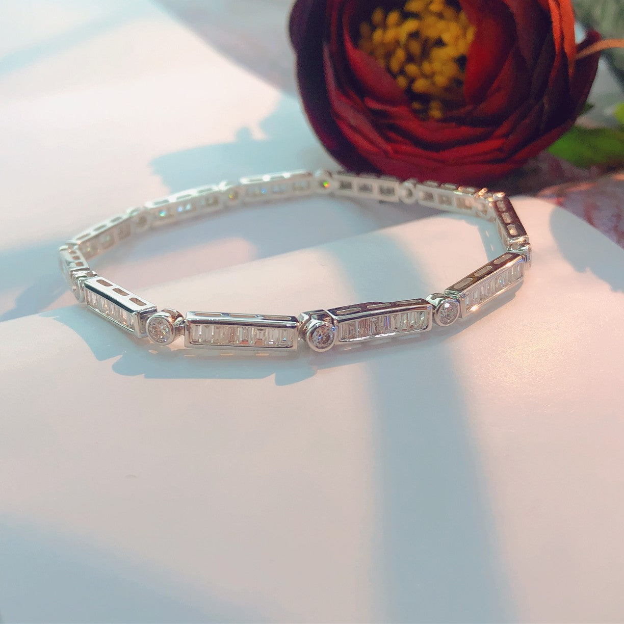 Exquisite T-Square Diamond Bracelet - Luxury Jewelry Collection - White Diamond Bracelet