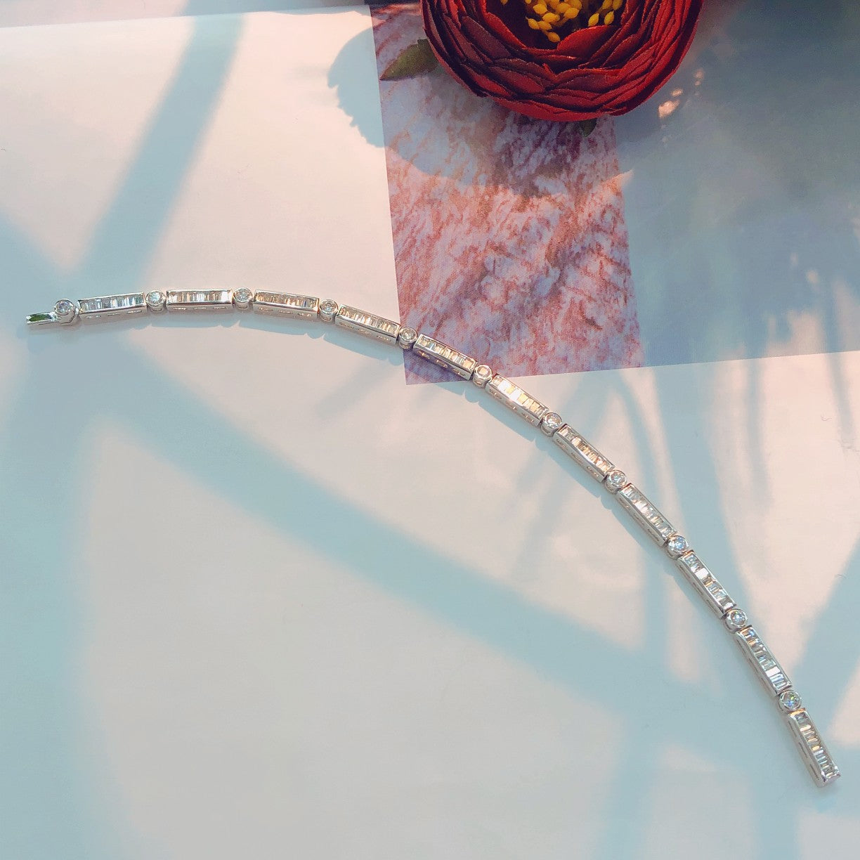 Exquisite T-Square Diamond Bracelet - Luxury Jewelry Collection - White Diamond Bracelet