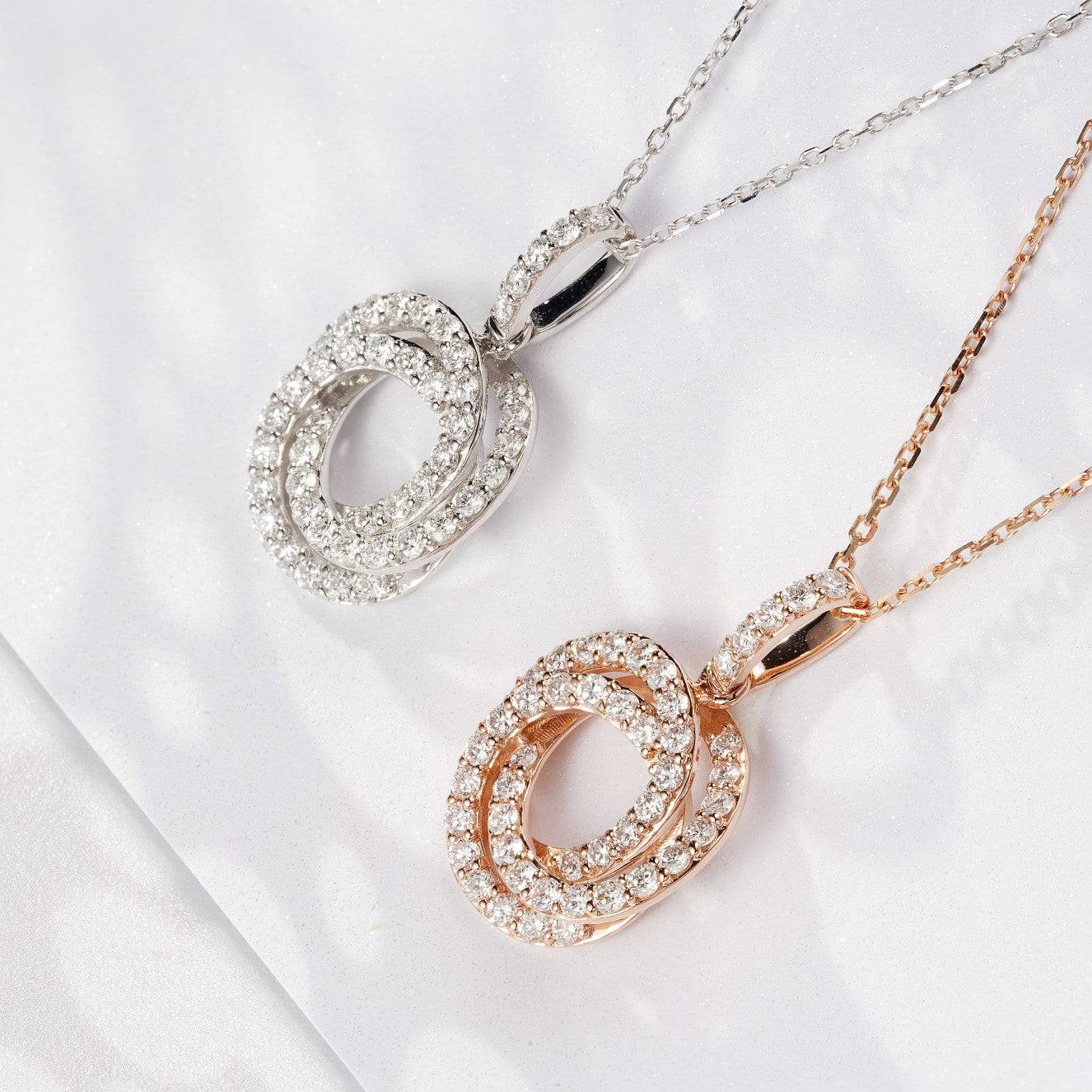 Exquisite Three-Piece Jewelry Set: Earrings & Pendant - White Diamond Pendant