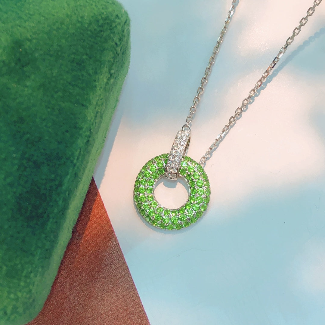 Exquisite Tsavorite Double-Loop Pendant Jewelry - Chevrolet pendant