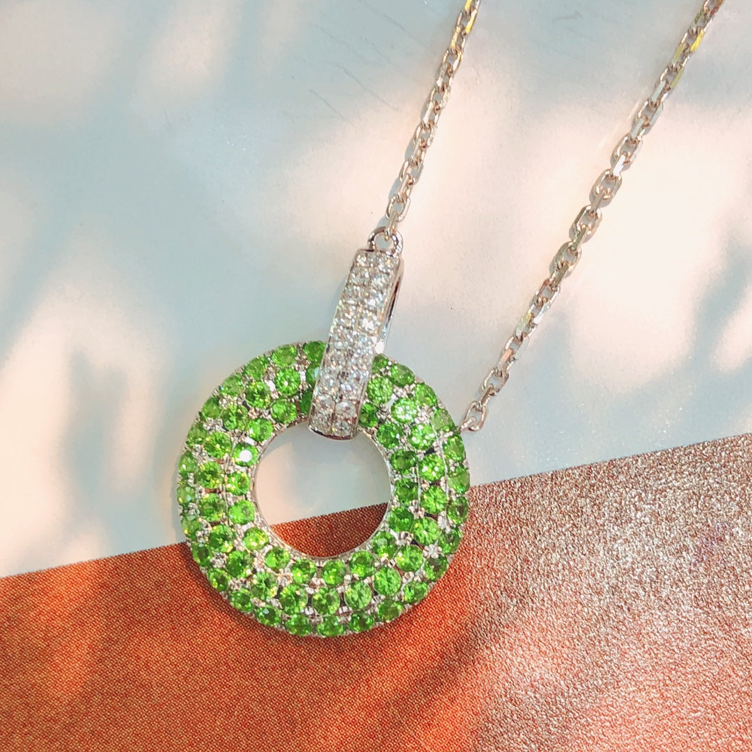 Exquisite Tsavorite Double-Loop Pendant Jewelry - Chevrolet pendant