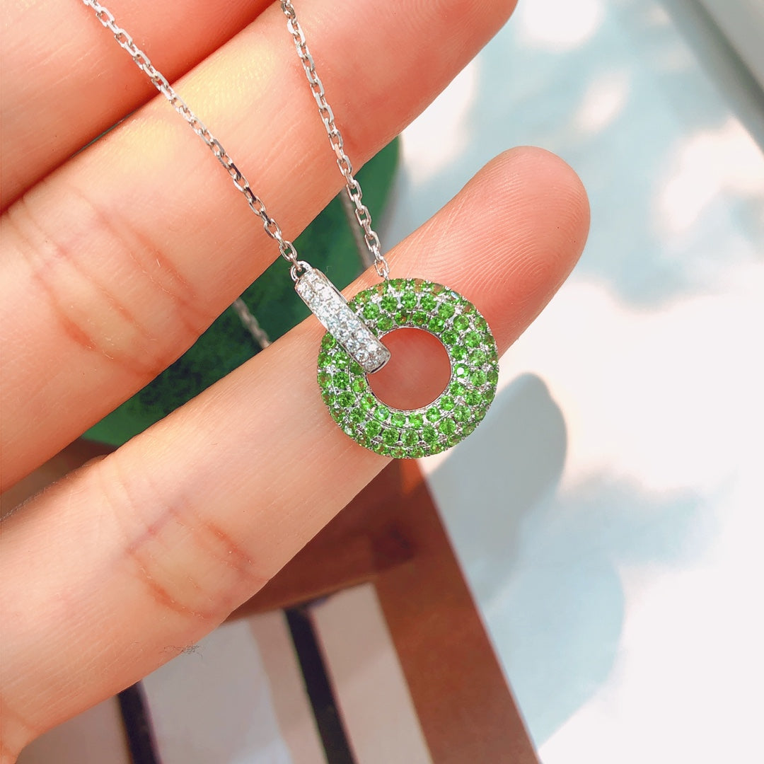 Exquisite Tsavorite Double-Loop Pendant Jewelry - Chevrolet pendant