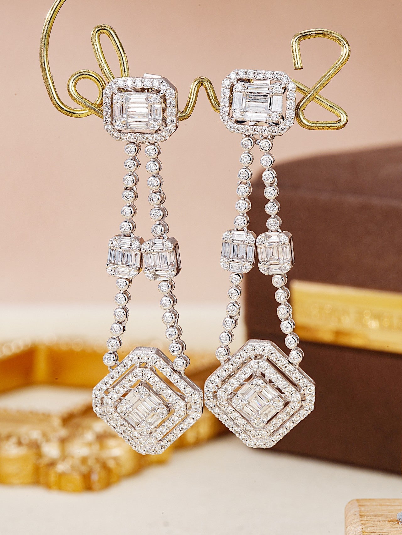 Glamorous Bubble Round Square Sugar Drop Earrings - Fine Jewelry - Jeweler.Jewelry