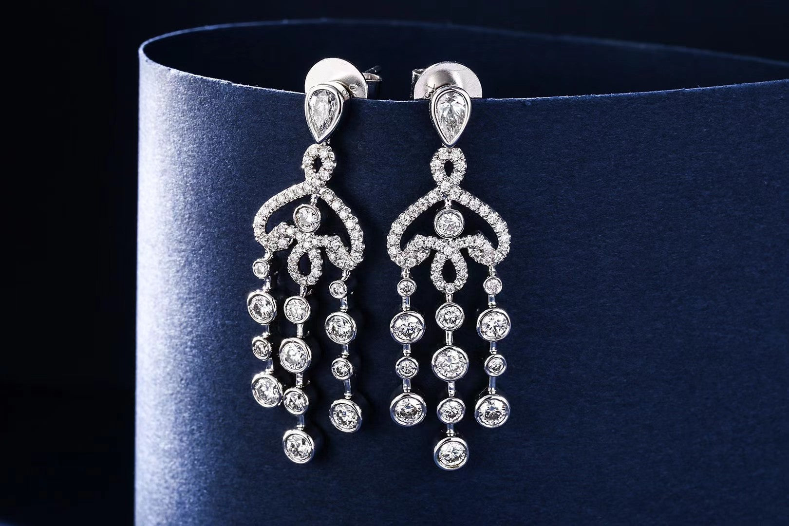 Glamorous Diamond Bubble Tassel Earrings - Fine Jewelry Piece - Jeweler.Jewelry