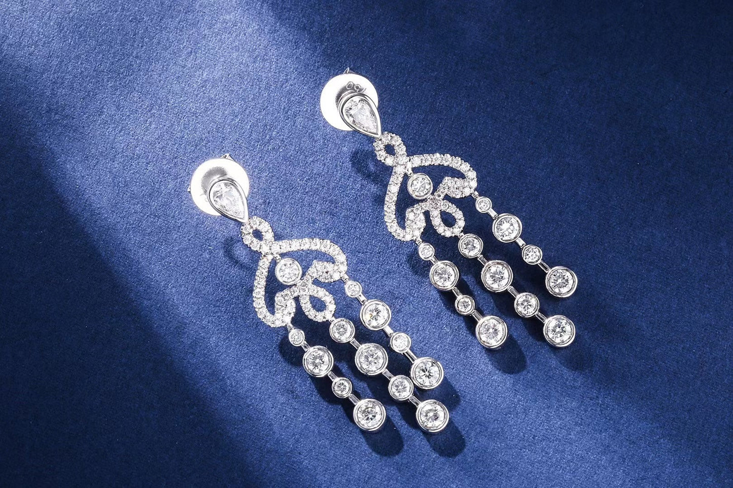 Glamorous Diamond Bubble Tassel Earrings - Fine Jewelry Piece - Jeweler.Jewelry