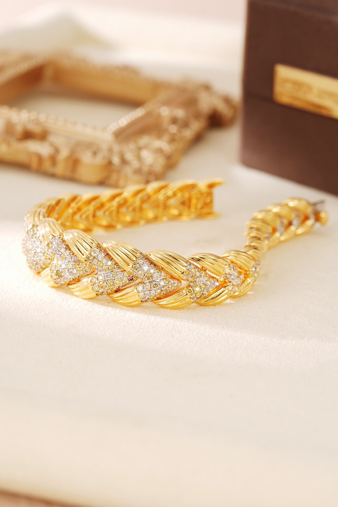 Glamorous Yellow Diamond Colorful Braid Bracelet - Premium Jewelry - Colored Diamond Bracelet