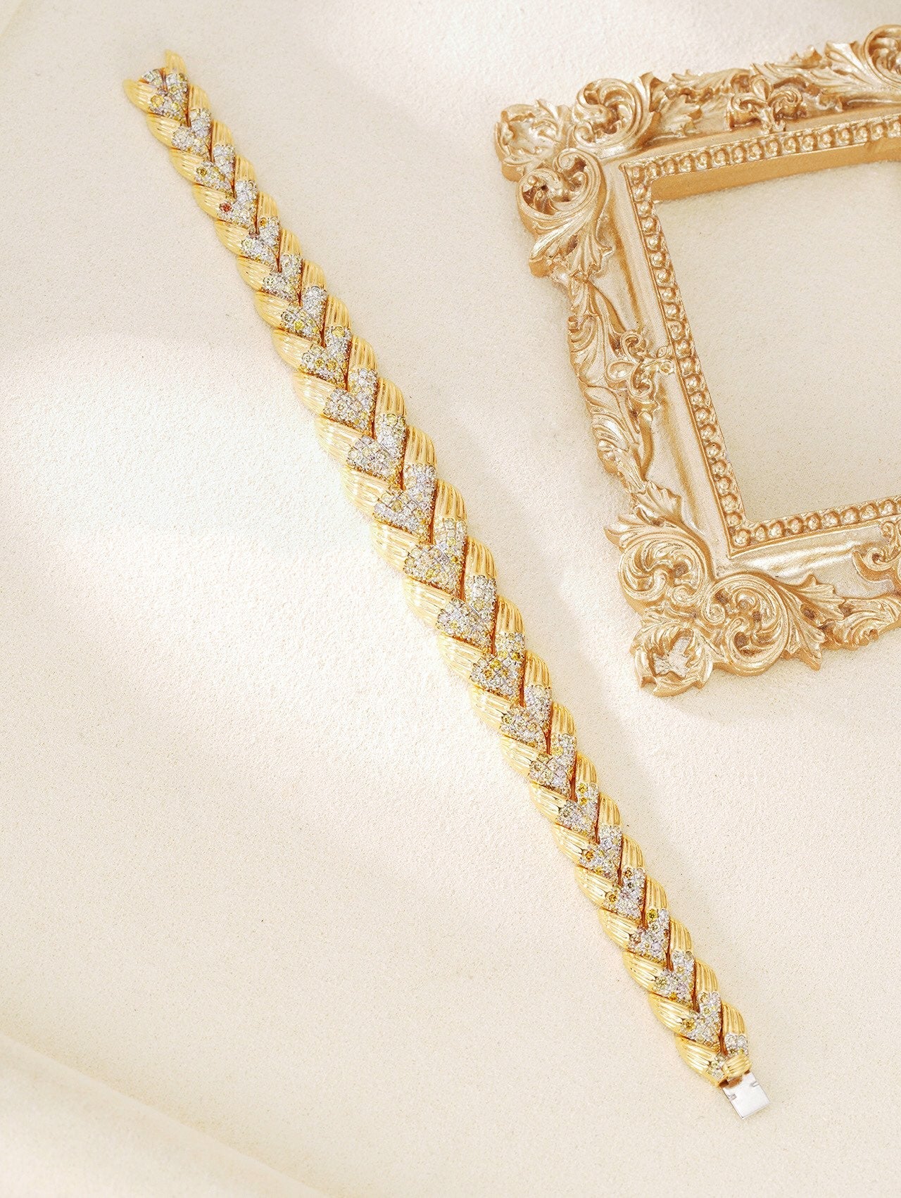 Glamorous Yellow Diamond Colorful Braid Bracelet - Premium Jewelry - Colored Diamond Bracelet