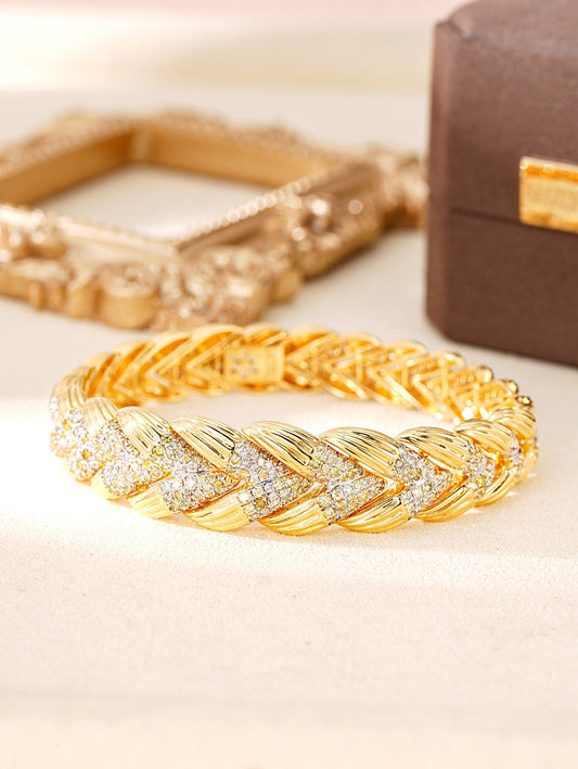 Glamorous Yellow Diamond Colorful Braid Bracelet - Premium Jewelry - Colored Diamond Bracelet