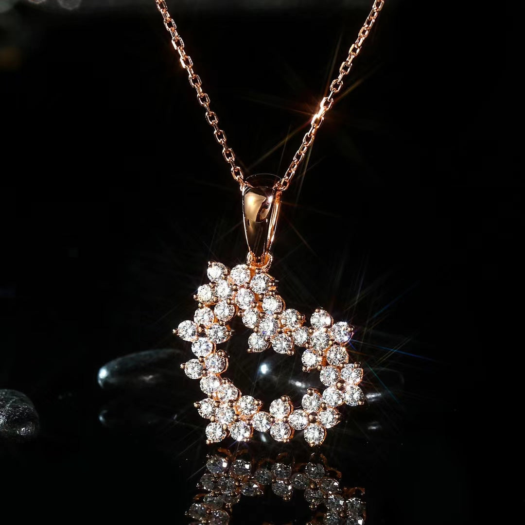 Heart-Shaped Diamond Pendant - A Sparkling Jewelry Gem - White Diamond Pendant