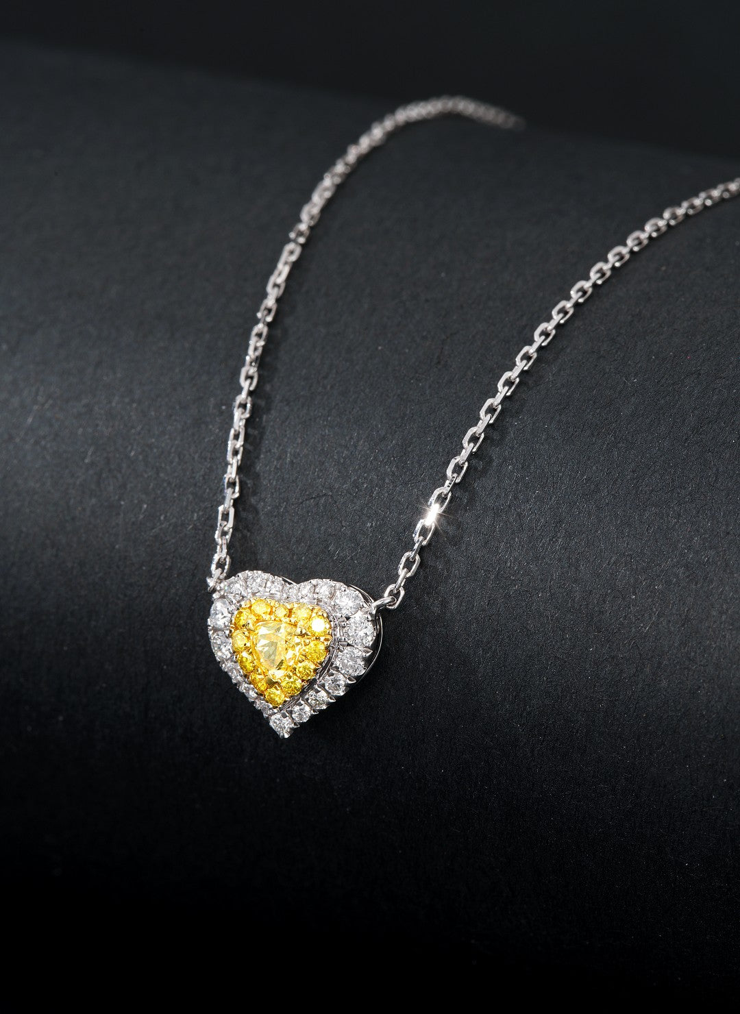 Heart-shaped Diamond Pendant Jewelry - A Sparkling Choice - Yellow Diamond Pendant