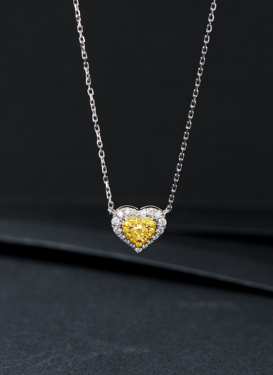 Heart-shaped Diamond Pendant Jewelry - A Sparkling Choice - Yellow Diamond Pendant