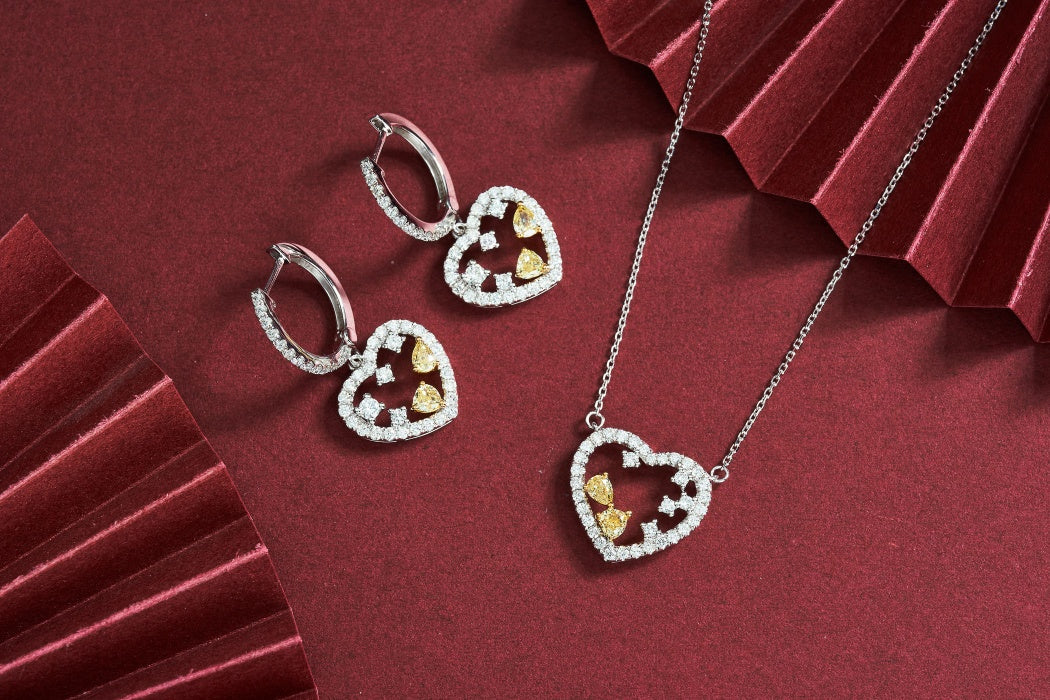 Heart-shaped Pendant with Diamond Accent: A Sparkling Jewelry Gem - Yellow Diamond Pendant