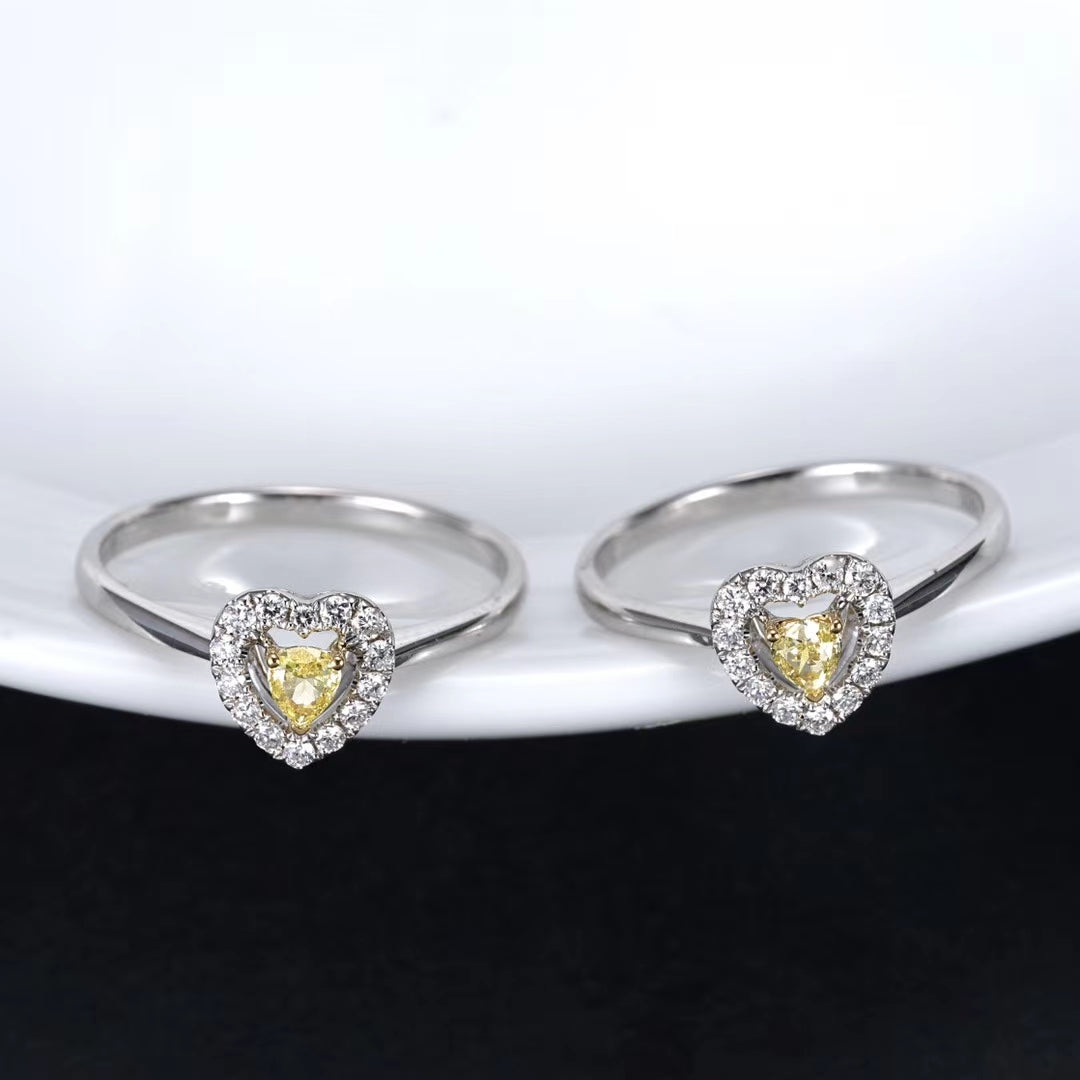 Heart-shaped Solitaire Ring - Premium Jewelry Choice - Yellow Diamond Ring