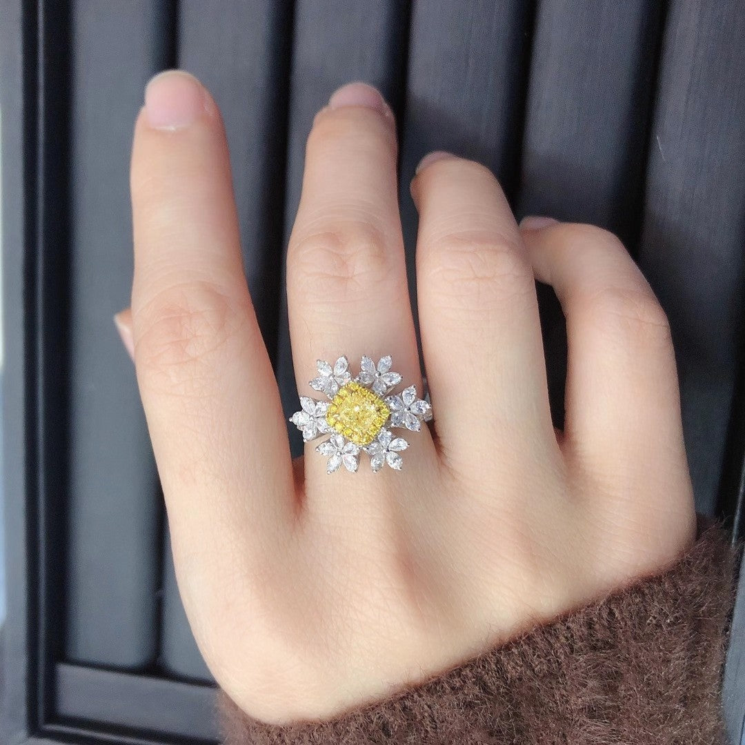 💎黄钻6花戒指 - Yellow Diamond Ring